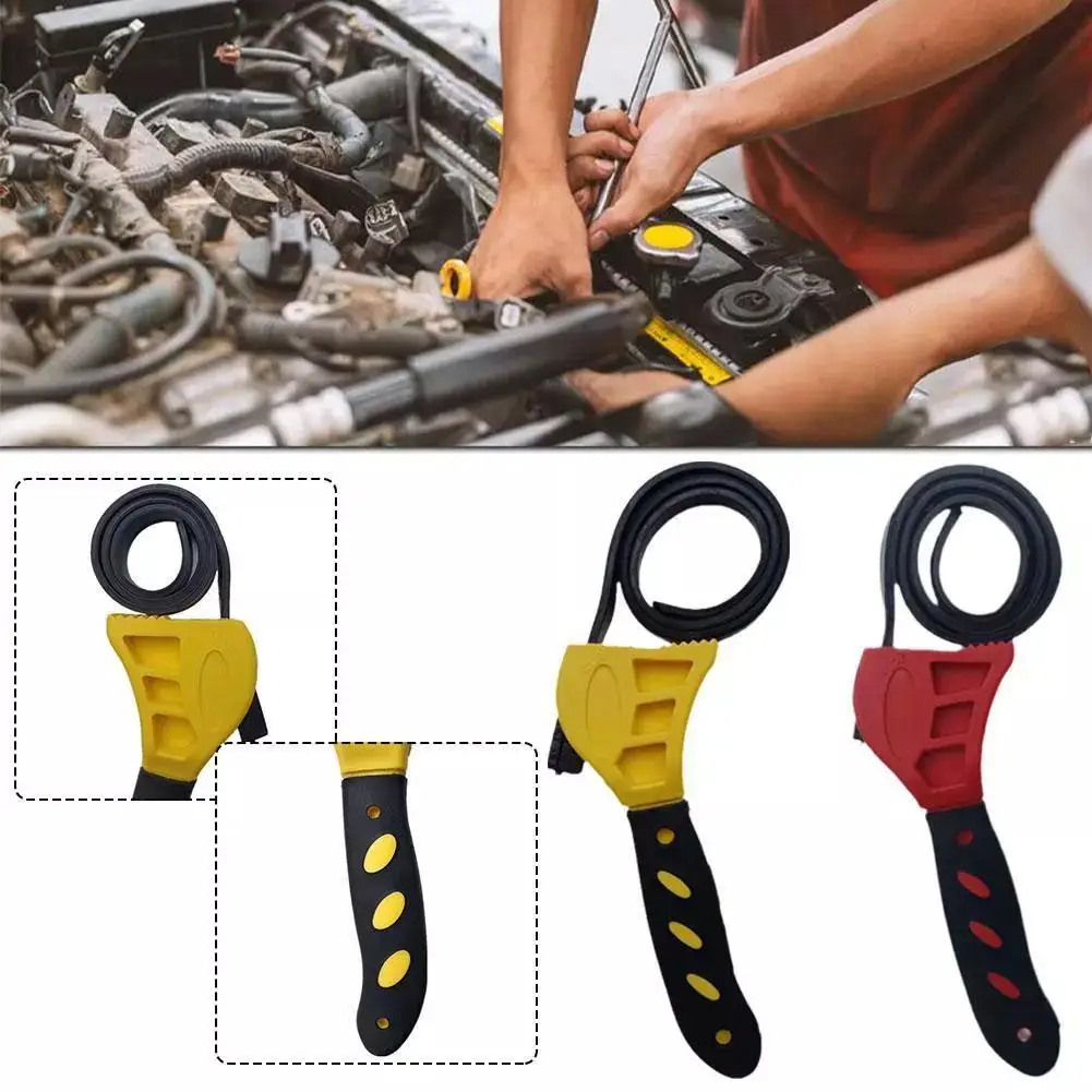 

6 Inch Filter Removal Tool Belt Wrench Oil Filter Puller Wrench Belt Adjustable Opener Wrench Opener Belt Chain Belt O1G3
