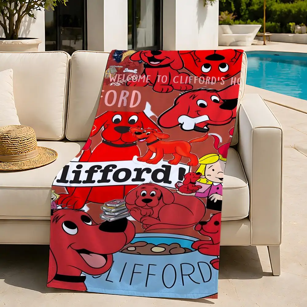 Cartoon C-Clifford T-The B-Big R-Red D-Dog Towel Beach Towel, Quick Drying Absorbent Bath Towel for Swim, Gym, Camping, Outdoor view 3