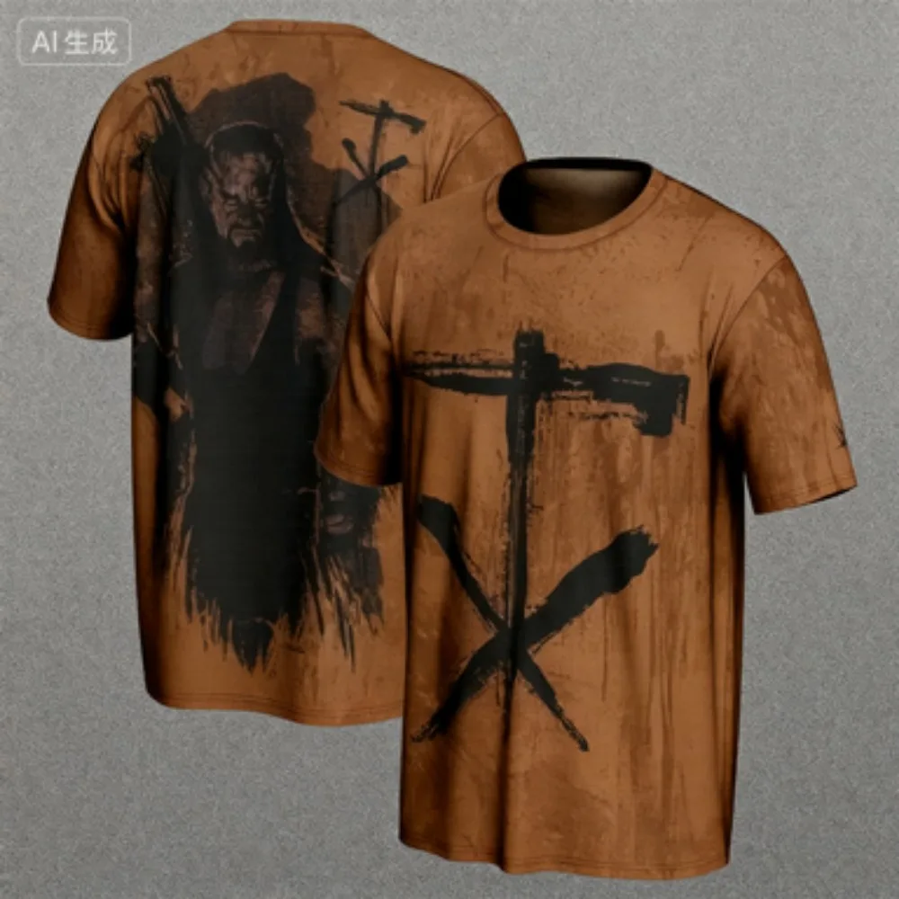 2025 الصيف موضة تنفس المصارعة الرجال ProSphere الأرجواني دفن شعار تي شيرت الصيف المرأة قصيرة الأكمام ثلاثية الأبعاد