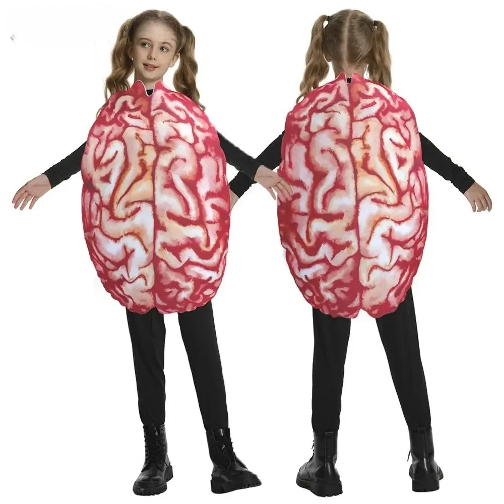 

Костюм на Хэллоуин на тему мозга для девочек и мальчиков, новинка, наряд для вечеринки, карнавальный нарядный костюм для маскировки, сценический костюм