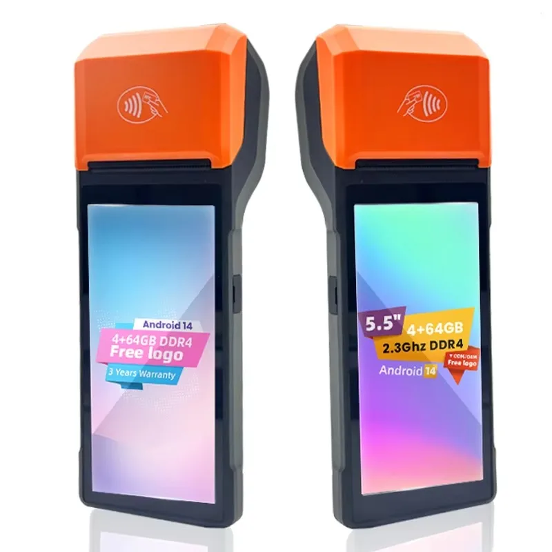 Android Pos Payment Mini Handheld Terminal with Printer Support NFC Card Reader Mobile POS System Machine
