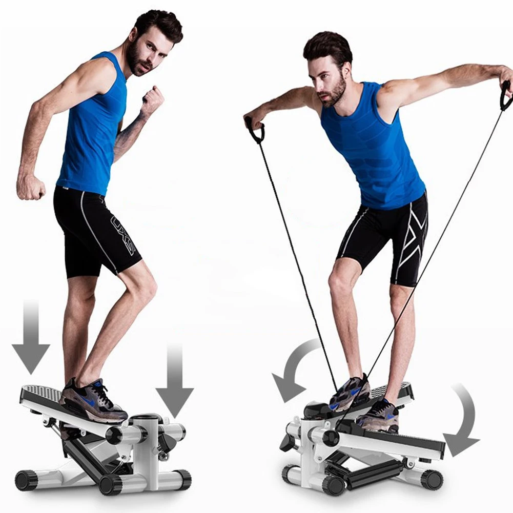 Mini-Stepper Pedal-Stepper Max. 120kg Twist-Stepper-Maschine mit LED-Anzeige, Schlankheits-Laufband mit Zugseil, Fitnessgerät