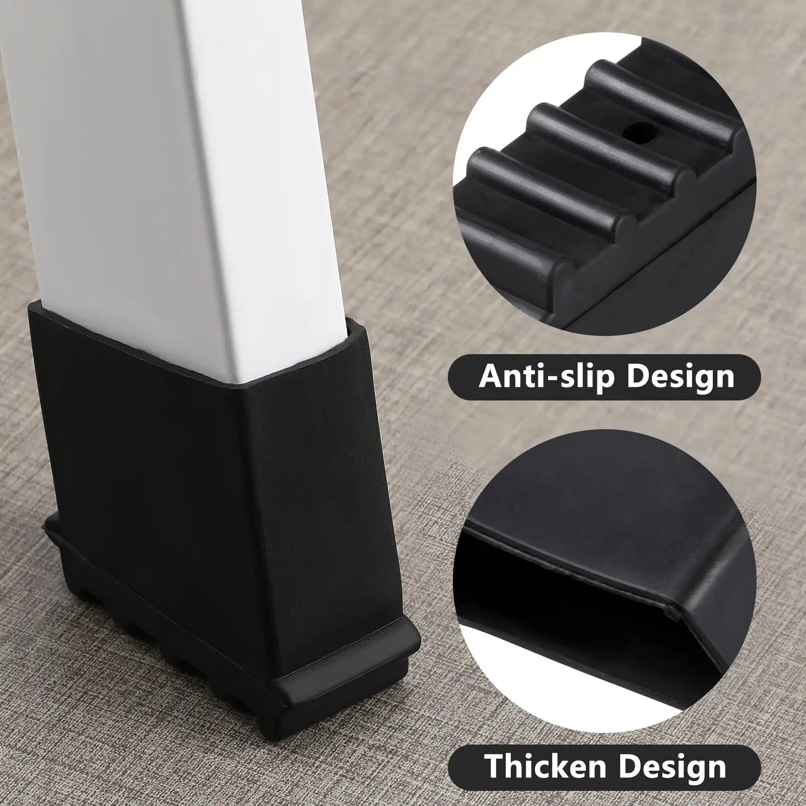 4 Pcs Non-slip Feet Ladder Replacement Leg Protective Cover Rubber Mat Step Foot