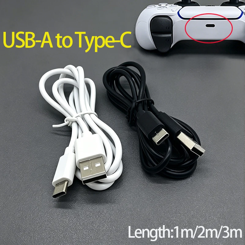 1PC USB-A to Type-C Charging Wire Replacement Accessory For PS5 Xbox Series X S Switch Pro NS Lite Gamepad Power Supply Cable