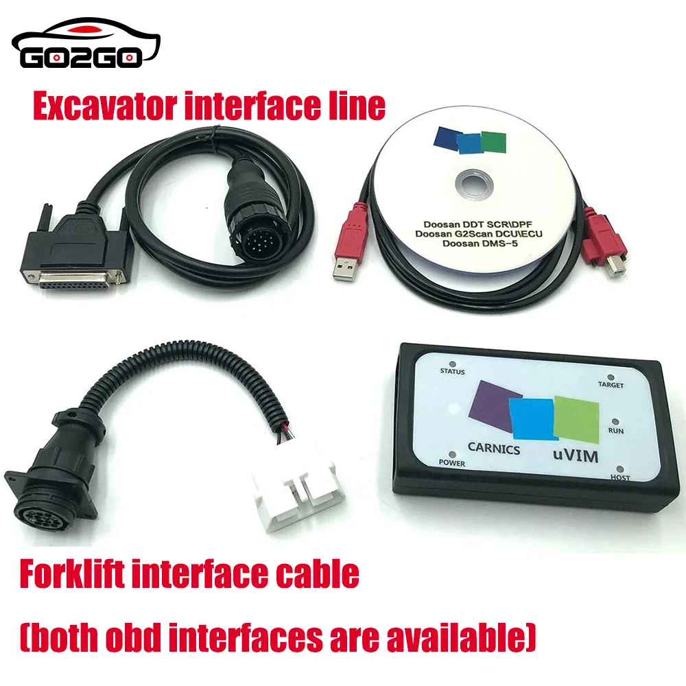 For Doosan Diagnostic Tool uvim Excavator Forklift Engine Fault Detector Interface DDT SCR DPF DCU ECU Scanner Fault Detection