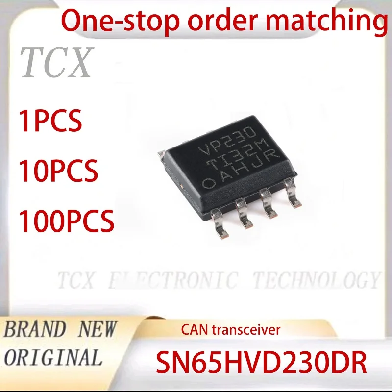 1PCS/10PCS/100PCS  SN65HVD230DR SN65HVD230 SOP-8 3.3V High Speed CAN Bus Transceiver Chip IC Original New Integrated Circuit ICs