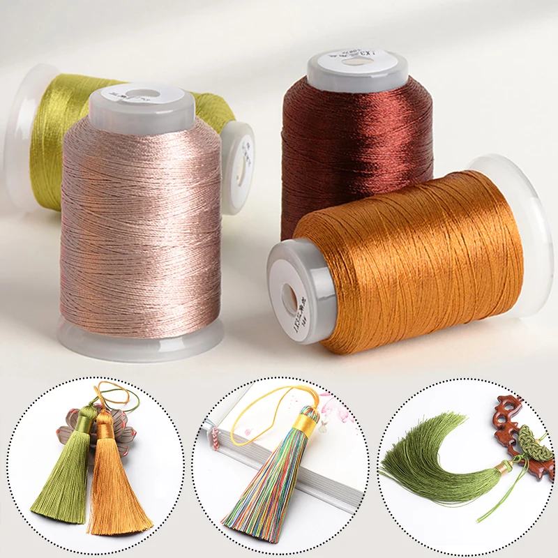 30g/Roll 350m Ice Silk Yarn Knitting Emboroidery Thread Crochet Line Sewing Crafts Supplies Jewelry Making String Accessories