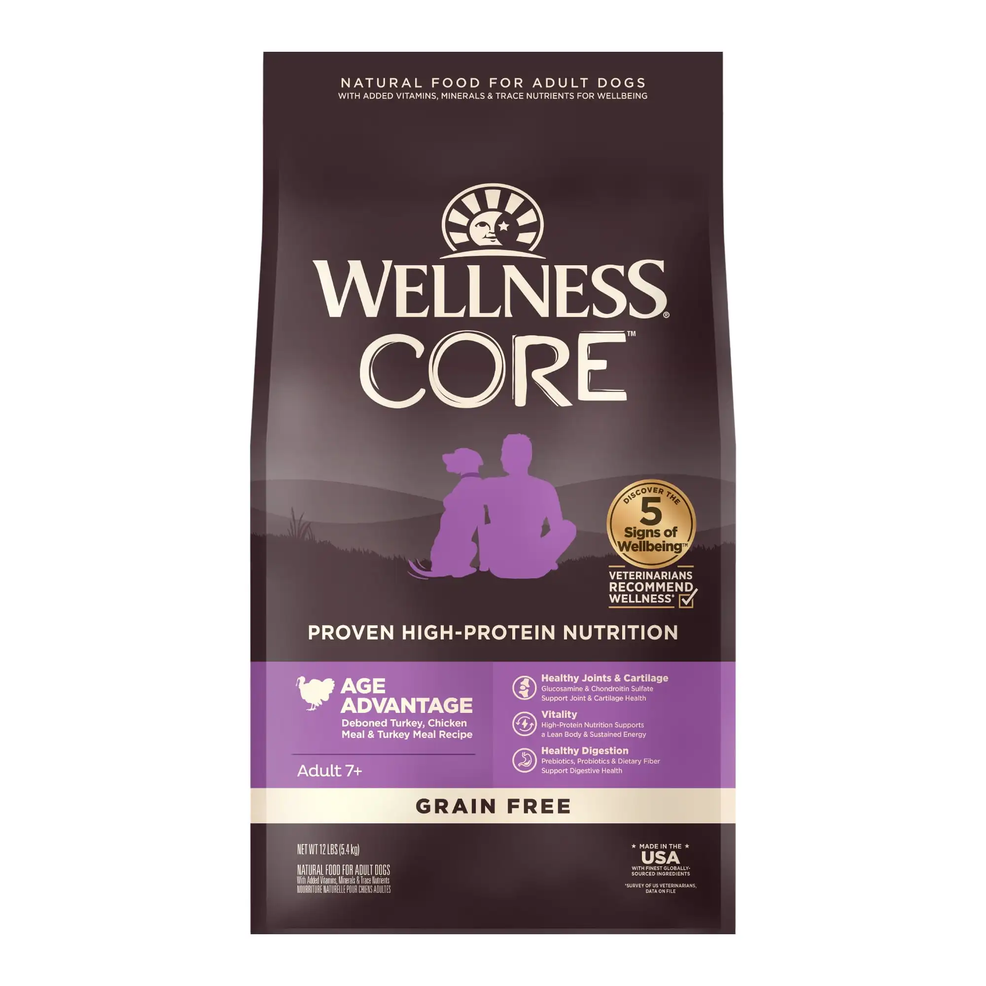 

Wellness Core Natural Grain Free Dry Dog Food, Senior, 12-Pound Bag