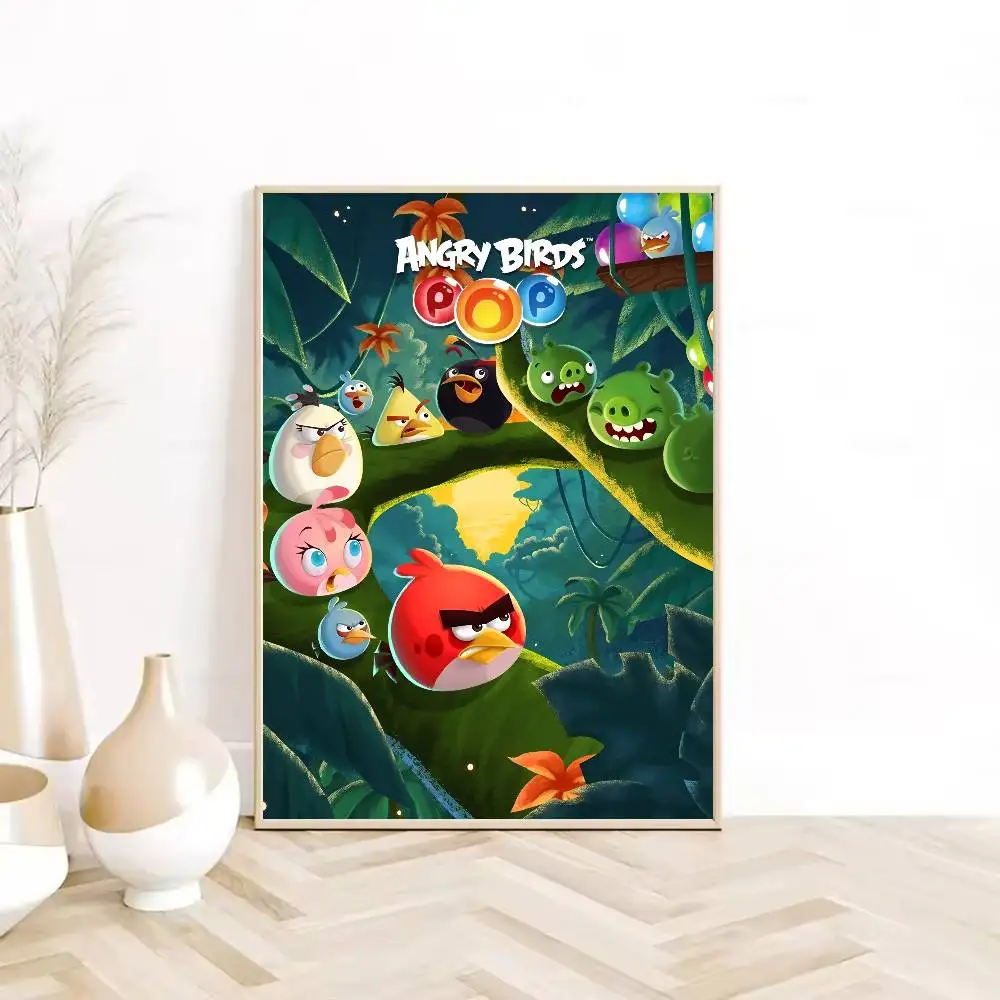 لعبة A-ANGRY B-BIRDS ملصق HD جدار لزج مقاوم للماء غرفة المعيشة المنزلية غرفة النوم شريط النوم الديكور الجمالي #6