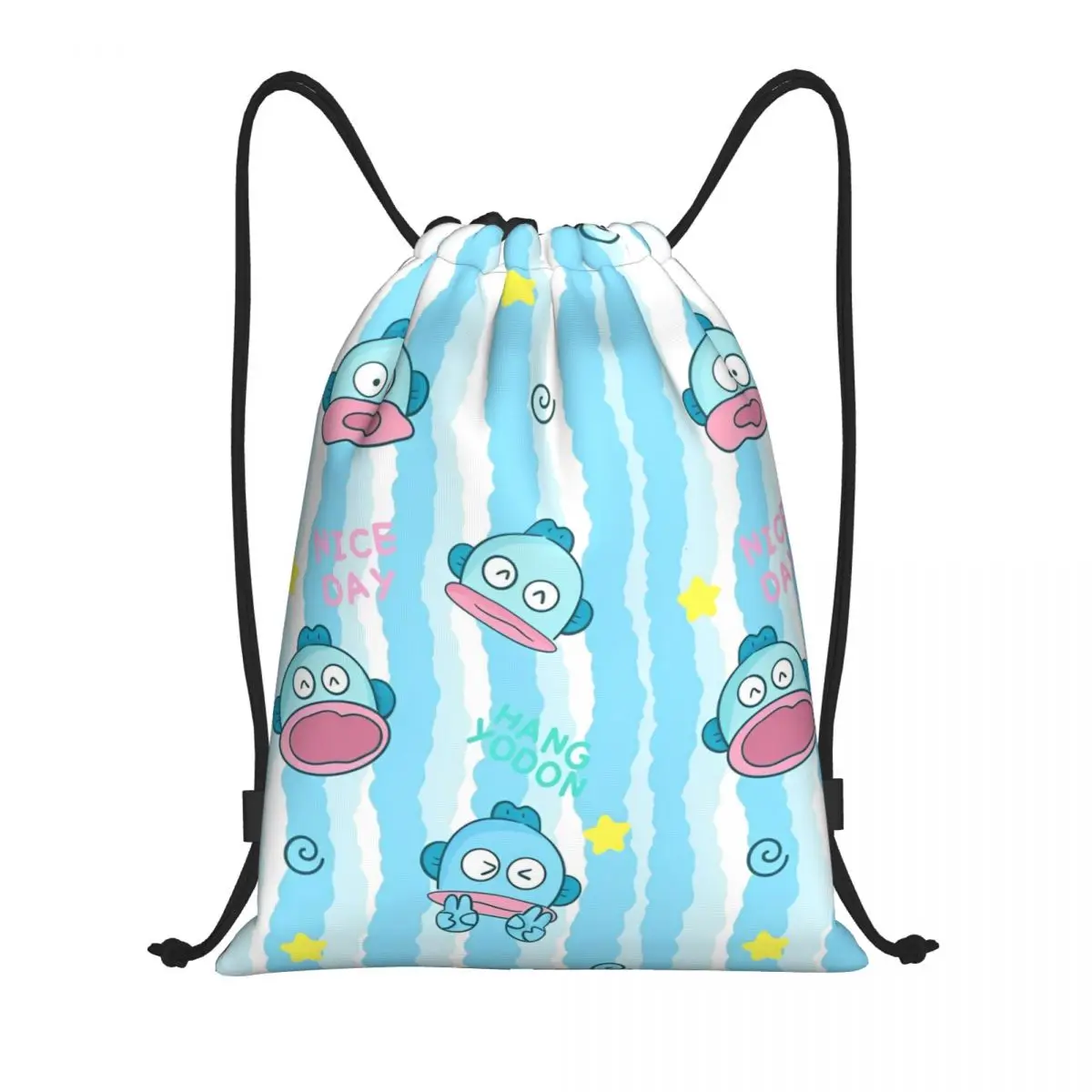 

Hangyodon Cute Cartoon Drawstring Bags Sports Backpack Gym Sackpack String Bags for Cycling