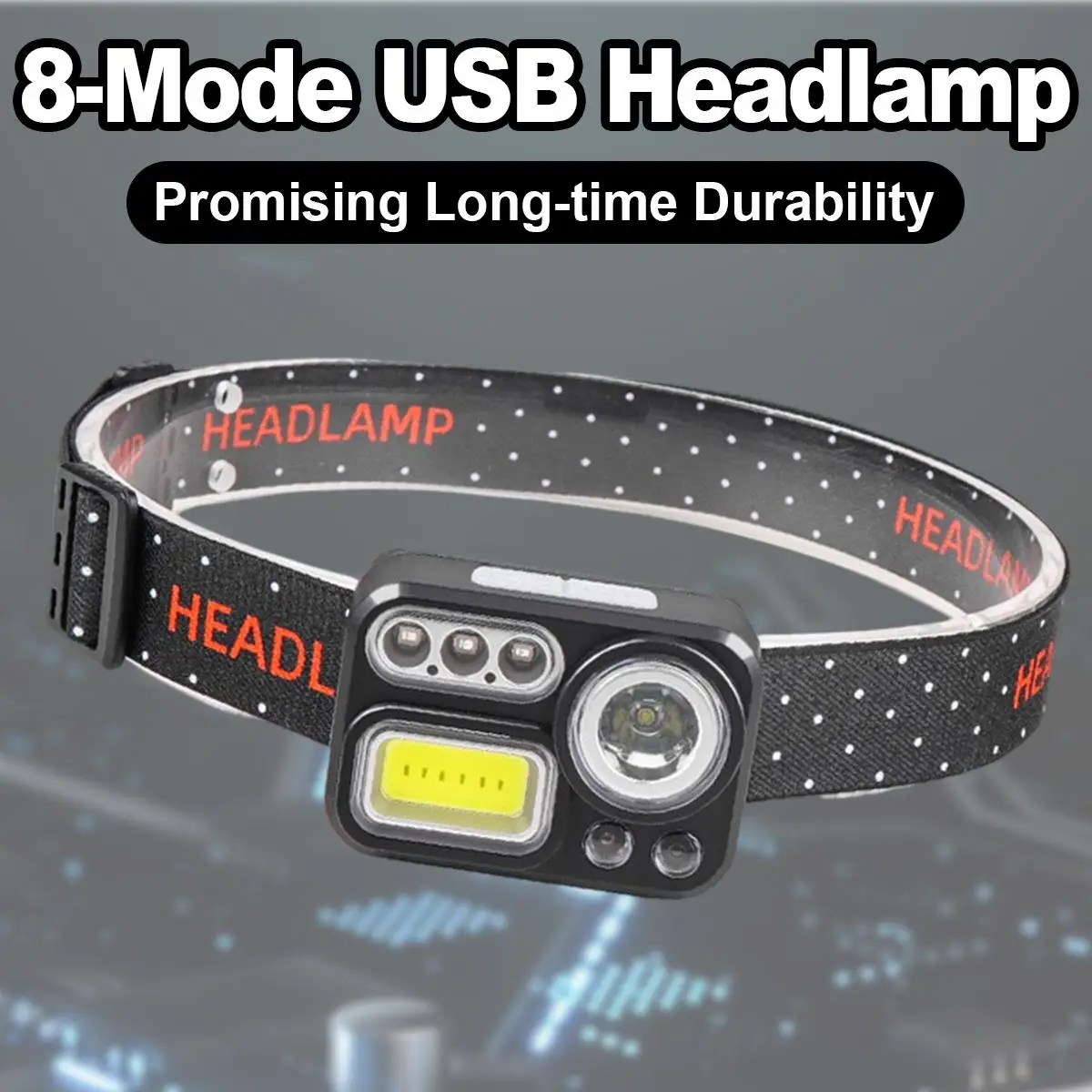

Red/green/white/uv 8 Modes Led Headlamp For Headlights Rechargeable Night Light Motion Sensor Flashlight Lantern Work Usb Strong