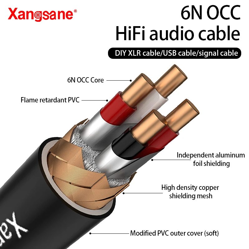 Xangsane XS-3300 hifi rca cable 6N OCC HiFi XLR cable hifi USB AB cable amplifier CD decoder connection cable