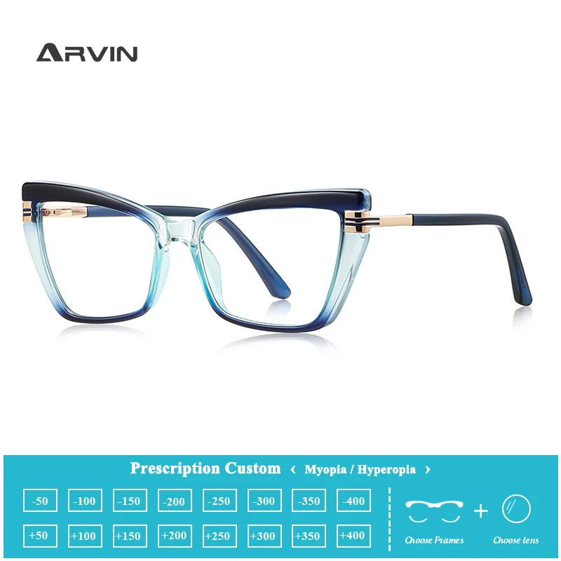

New Personalized Butterfly Large Frame Fashion Design Women's Blue Light Reading Glasses Customizable Prescription