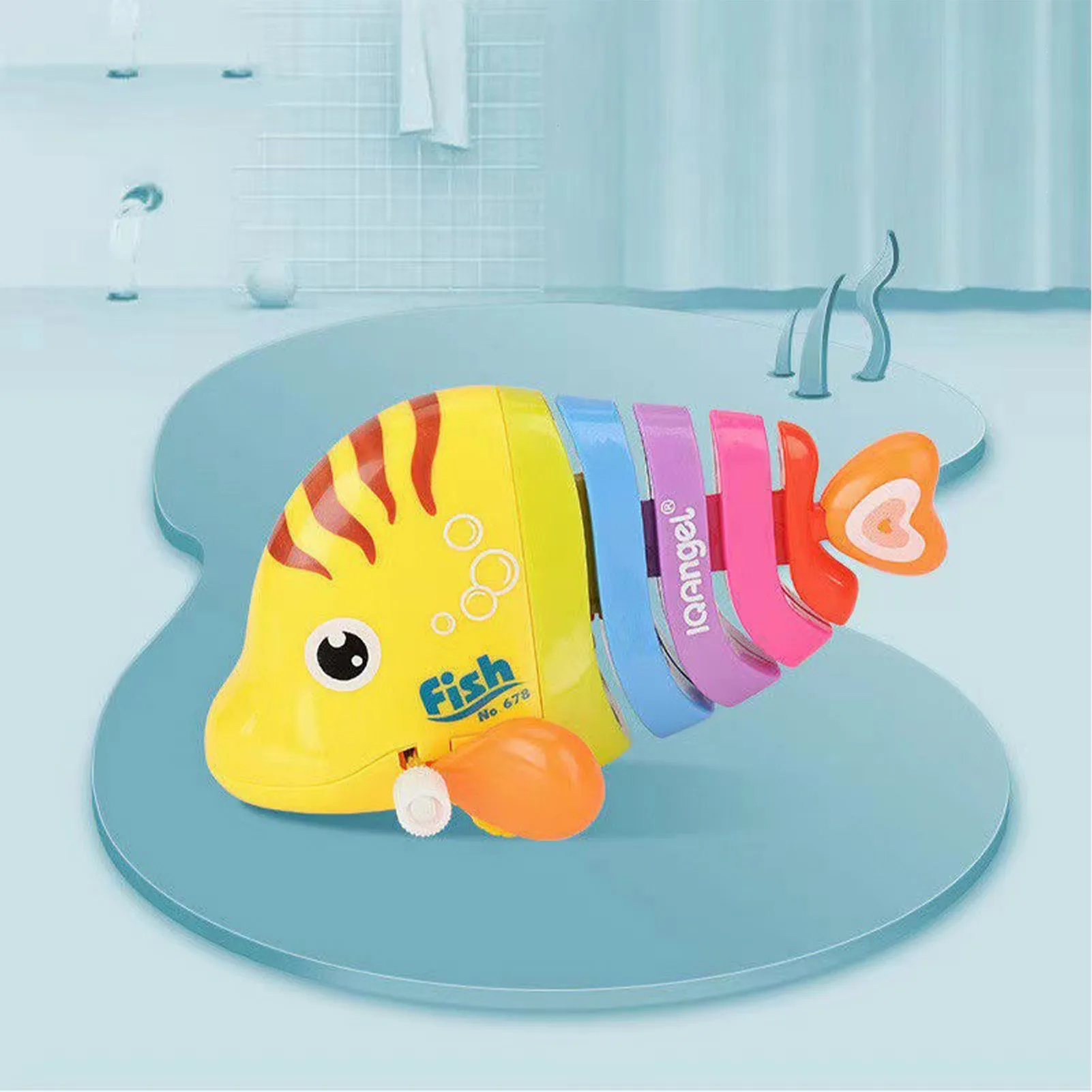 1Pcs Cute Cartoon Bath Fish Wind Up Toys Classic Bathtub Tub Toy Newborn Spring Toys For Children