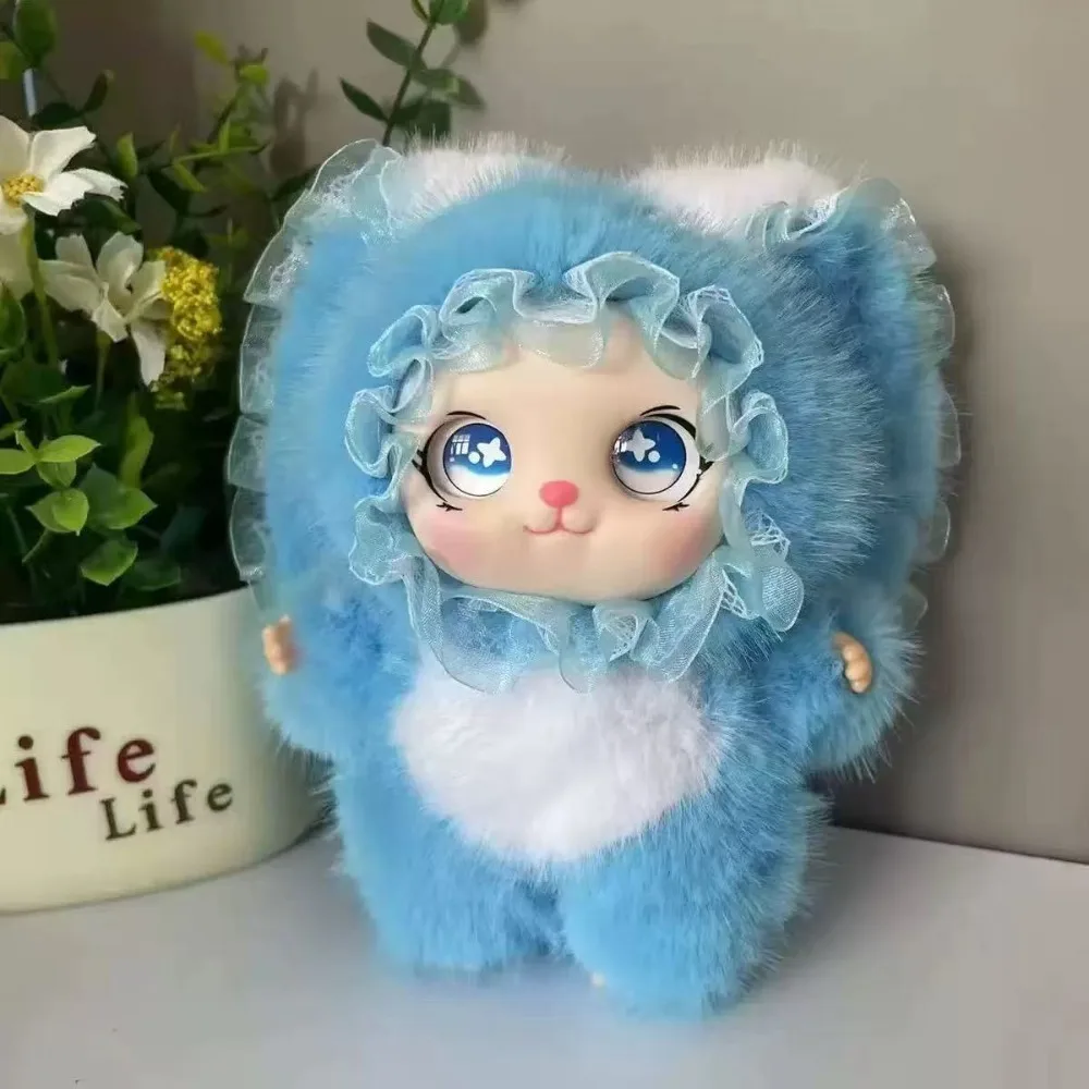 Vinyl Face Rabbit Doll Pendant Big Eyes Adorable Stuffed Animal Soft Plush Bowknot Plush Rabbit Keychain Schoolbag Decor