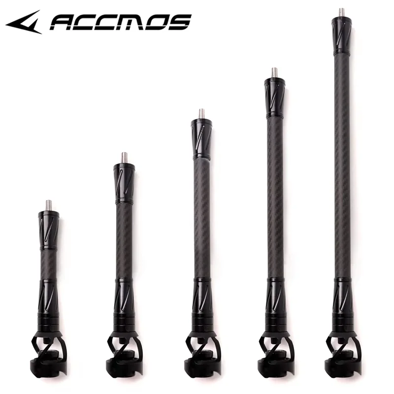 Archery Compound Bow Carbon Stabilizer Balance Bar Stabilizer 6''/8''/10''/12''/15" Rubber Damping Rod Shock Absorber