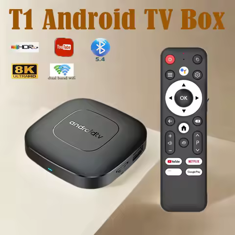 Android 14.0 T1 Smart TV Box AllwinnerH313 Set Top Box HDR10 8K TV Box Media Player 2.4G 5G Wifi Google Voice BT5.4