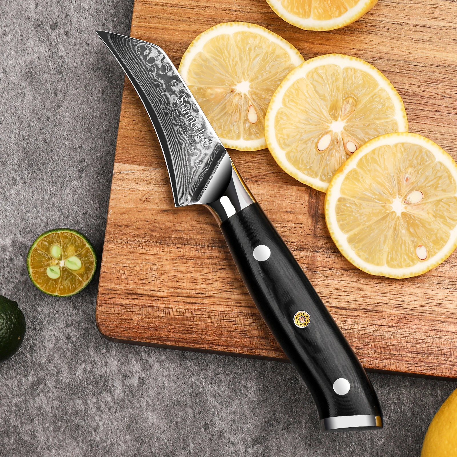 Classic 3 Inch Peeling Knife Ultra Sharp VG10 Core Damascus Steel Blade Cut Small Fruit Slicing Kitchen Tools Black G10 Handle