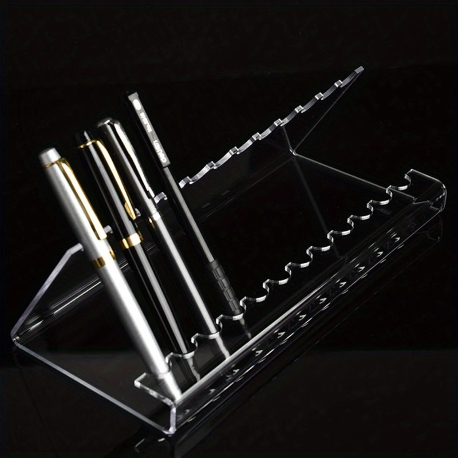 "Versatile" Premium Acrylic Marker & Pen Display Stand - Transparent, Multi-Slot Organizer For Eyebrow Pencils, Brushes, And Gel