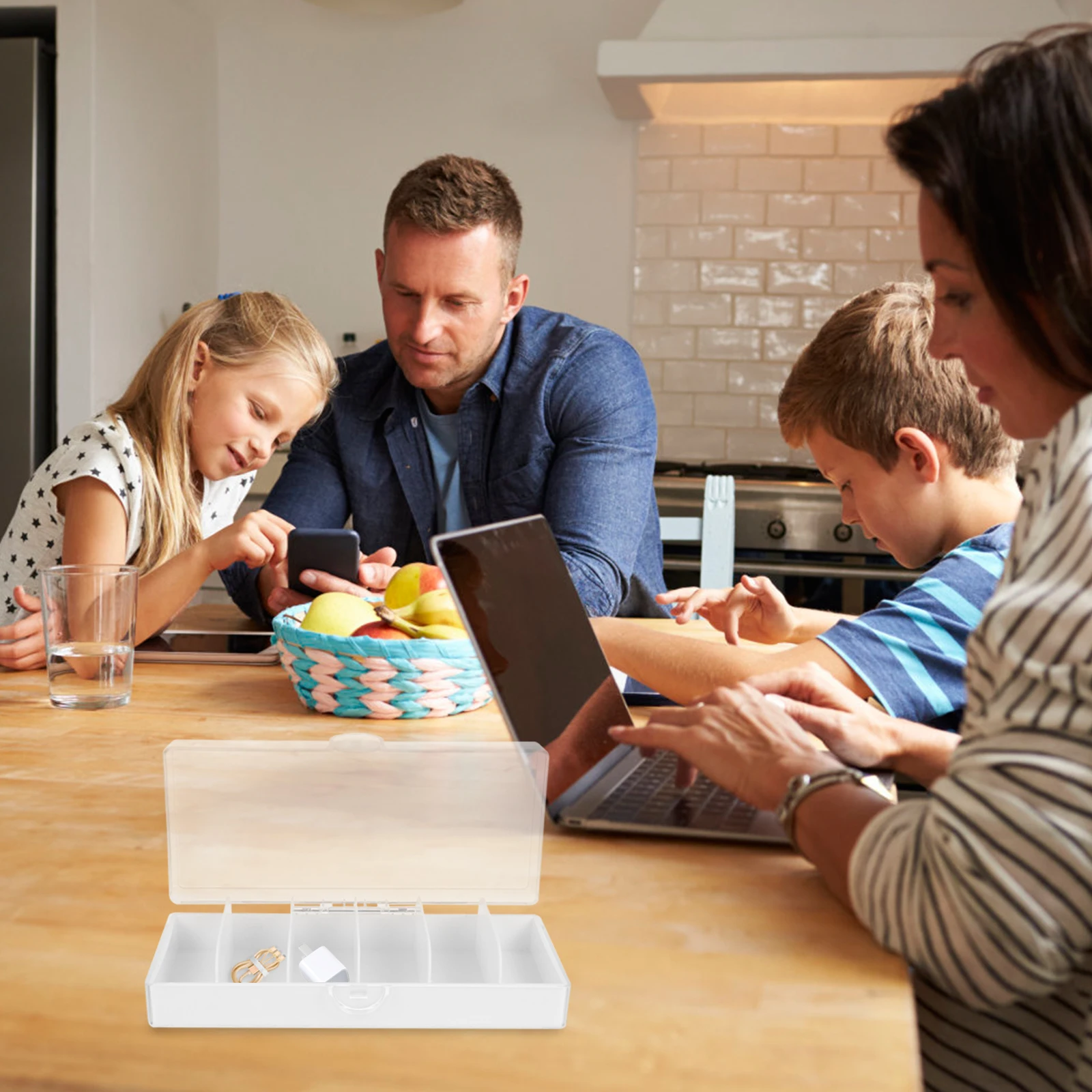 

Storage Box with Lid Drawer Organizer Wire Organizers for Cords Cable Case Management