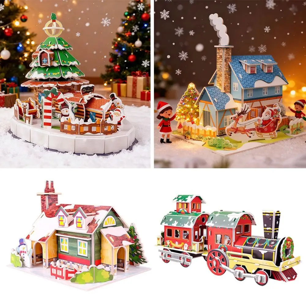 

Creative Manual Assembly Christmas 3D Puzzle Paper Model House Education Toys Handmade Educational Christmas Gift