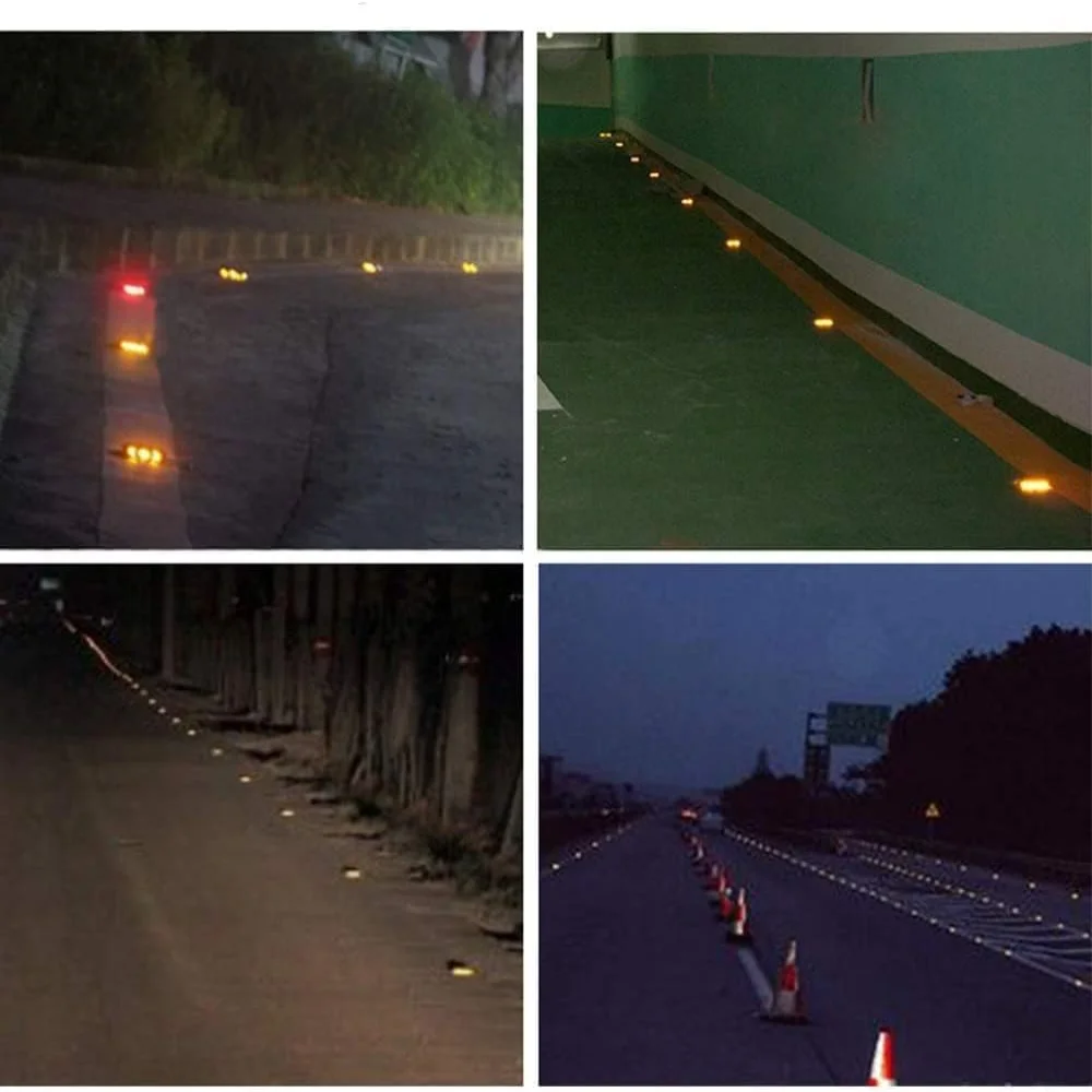 Solar Dock Lights - Flikkerende waterdichte buitenwaarschuwingsstapverlichting, reflecterende wegmarkering voor trottoir trap tuinpad 2 stuks