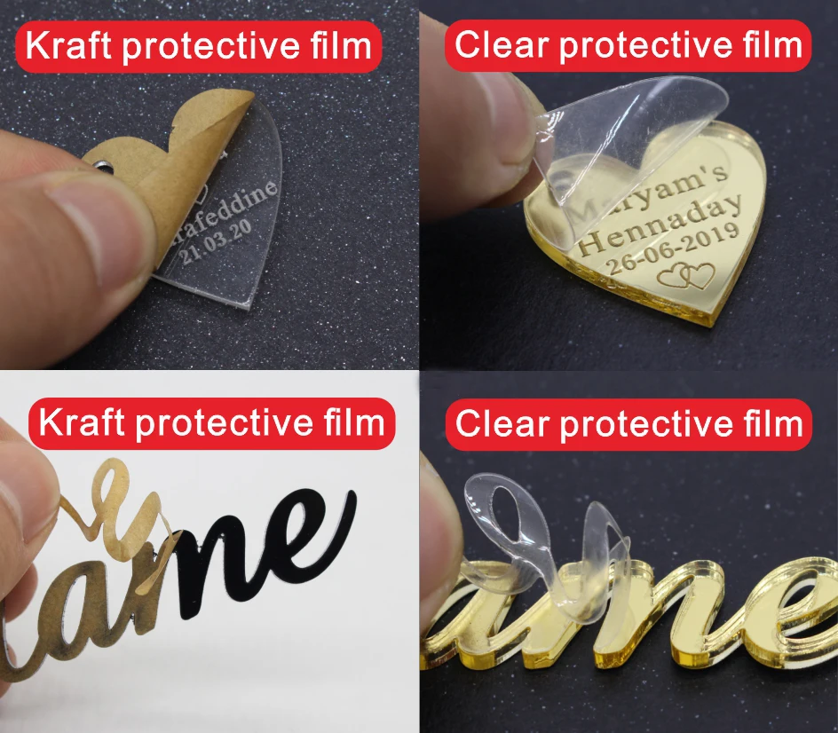 50 Pcs Personalized Engraved Name Love Hearts Labels Wedding Party Table Decor Custom Baby Shower Decor Wedding Baptism Supplies