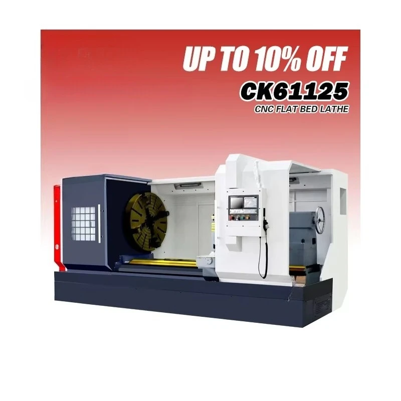 Factory Direct Sales Large CNC Lathe CK61125x3000 Heavy Load Metal Processing Fully Automatic Lathe Flat Bed Lathe