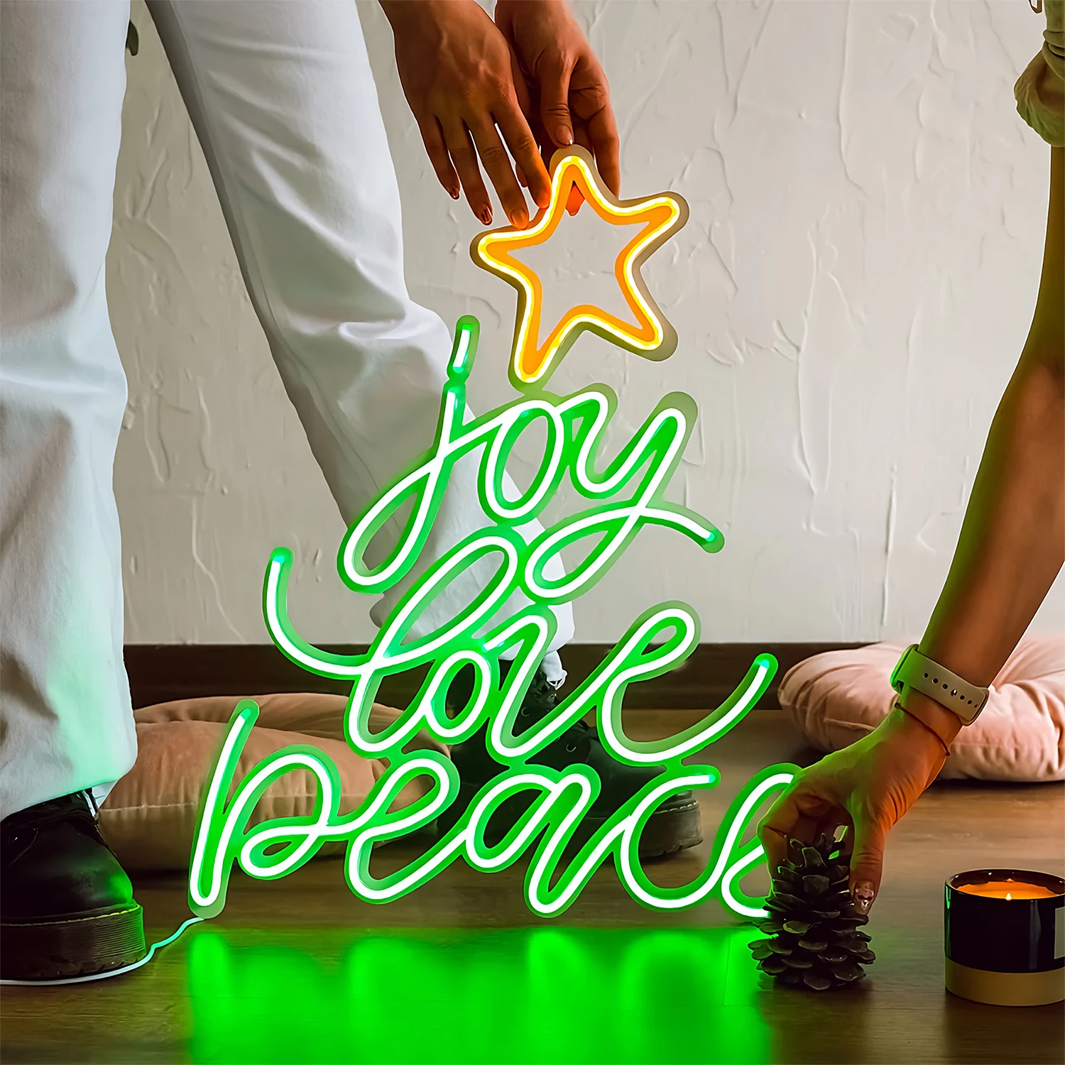 

Joy Love Peace Neon Wall Artist Bedroom Living Room Restaurant Cafe Shop Bar Worker Office Birthday Gift Party Decorative Lights