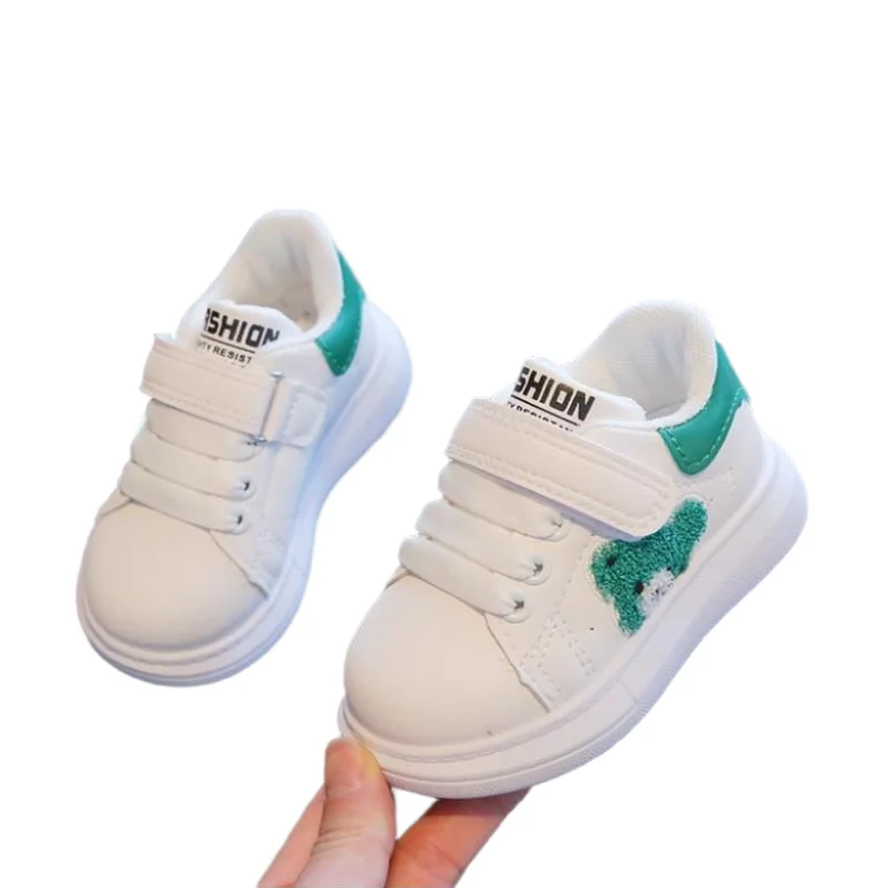 Spring Autumn New Boys' Babies' Casual Fashionable Board Shoes Girls' Soft Soled Toddler White Shoes Children's Sneakers 21-30