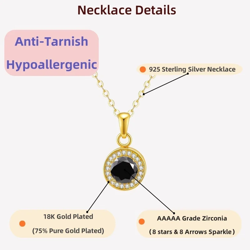 

Рождественский подарок LAMVOICE, подарок высокого качества, колье с цирконием 1 карат, колье из стерлингового серебра S925, ювелирные изделия для женщин