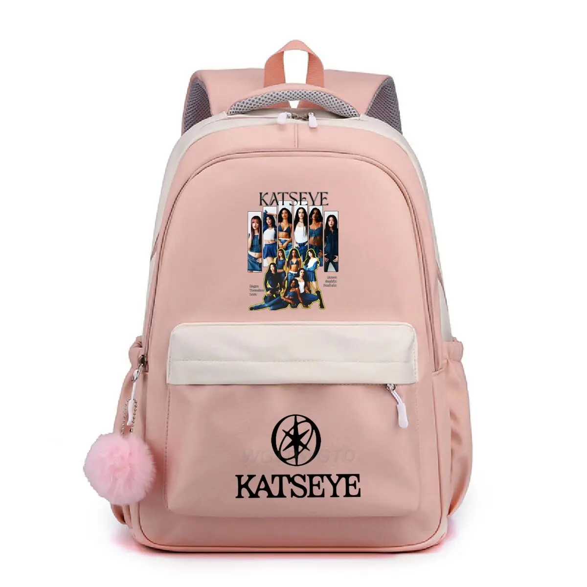 Hot Katseye Funny Print Backpack Large Capacity Men Women Laptop Bag Outdoor Travel Practical Bags Students Teen Schoolbag