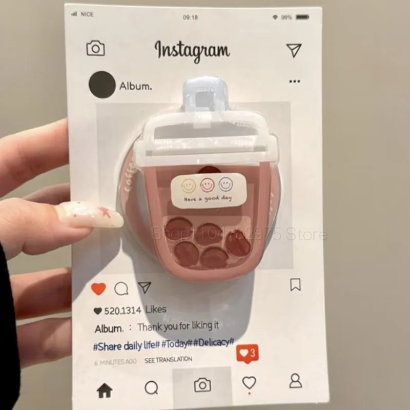 

Cute Cartoon Milk Tea Cup Quicksand Shake for Magsafe Griptok Holder Phone Finger Ring Stand Support for IPhone 17 Girl Bracket