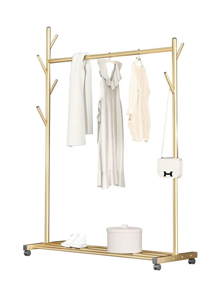 

Роскошная вешалка для одежды, напольная складная вешалка для одежды в спальне, однополюсная бытовая простая вешалка для сушки одежды, вешалка для одежды