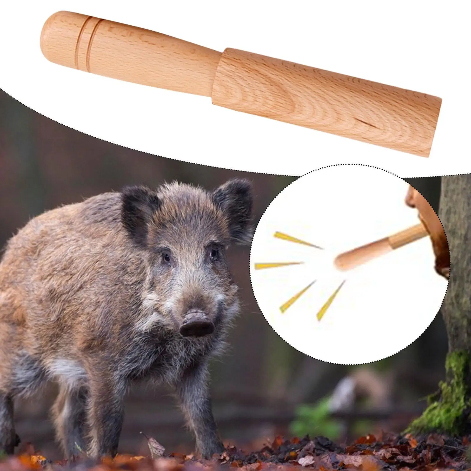 Natural Boar Call Hunting Whistle Wood Construction Loud Portable Game Call for Attracting Boars in Outdoor Activities