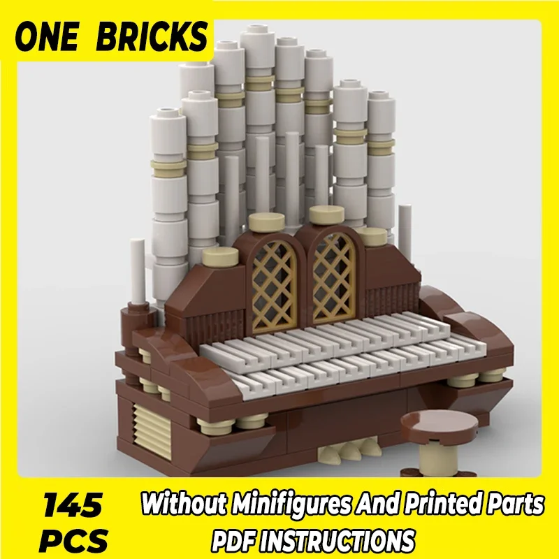 Moc Building Blocks Classic Architectural Pipe Organ Technical Bricks DIY Assembly Construction Toys For Childr Holiday Gifts