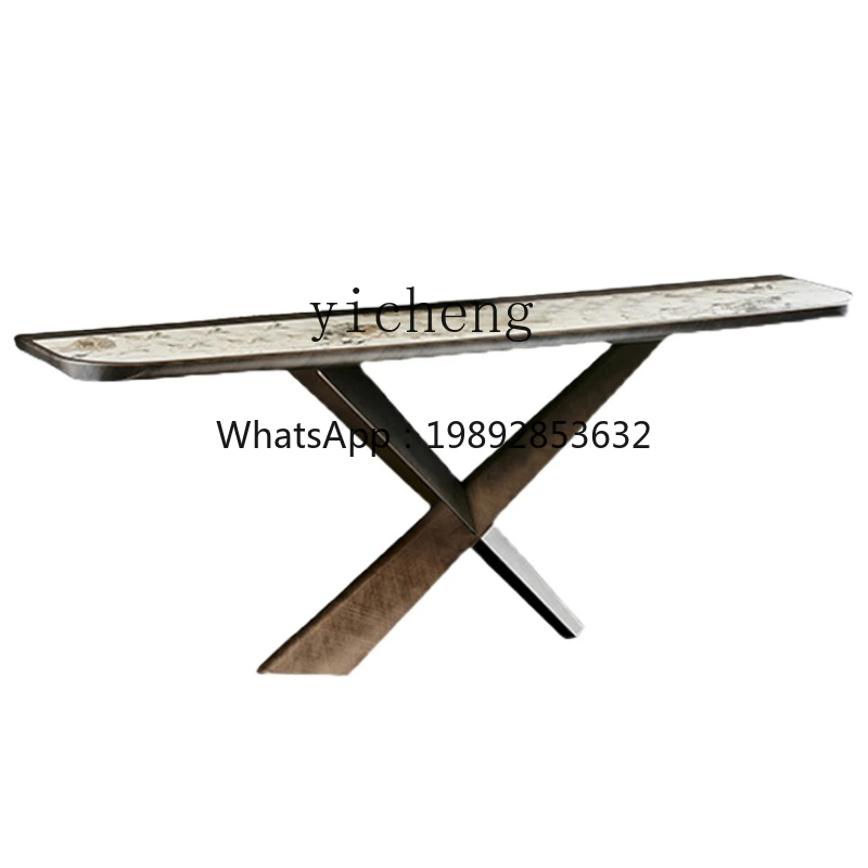 ZZ Entrance Cabinet Modern Home Decoration Stone Plate Console Tables Foyer Side View a Long Narrow Table