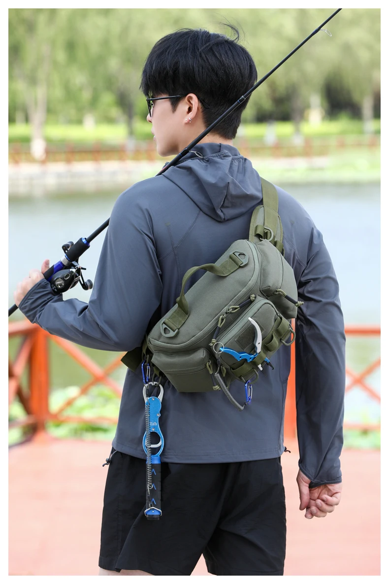 Multifunktionale Hüfttasche Taktische Camping-, Wander-, Kletter-, Brust-, Hüft- und Umhängetasche Angelzubehör-Köder-Aufbewahrungsrucksack – Detail 21