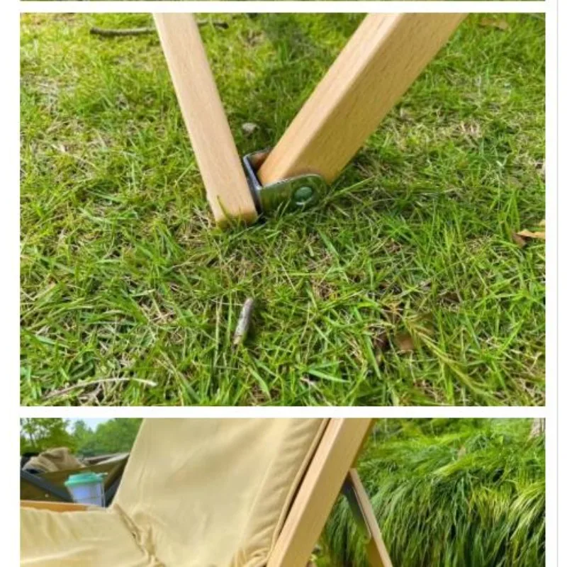 Solid Wood Beech Large Folding Chair Butterfly Chair Camping Leisure Hiking Outdoor Beach Chair Camping Furnishings Sports