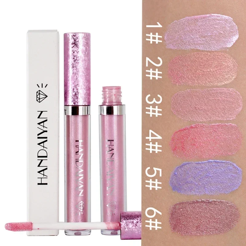 6 Kleuren Waterdicht Nude Roze Glitter Lippenstift Make-Up Langdurige Velve Rode Zeemeermin Sexy Shimmer Lipsticks Cosmetica Schoonheid