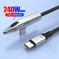 elough 100W 90° Elbow USB C Cable Fast Charging 240W Type C Cable to Type C Cable for iPhone 15 16 Samsung Data Cable