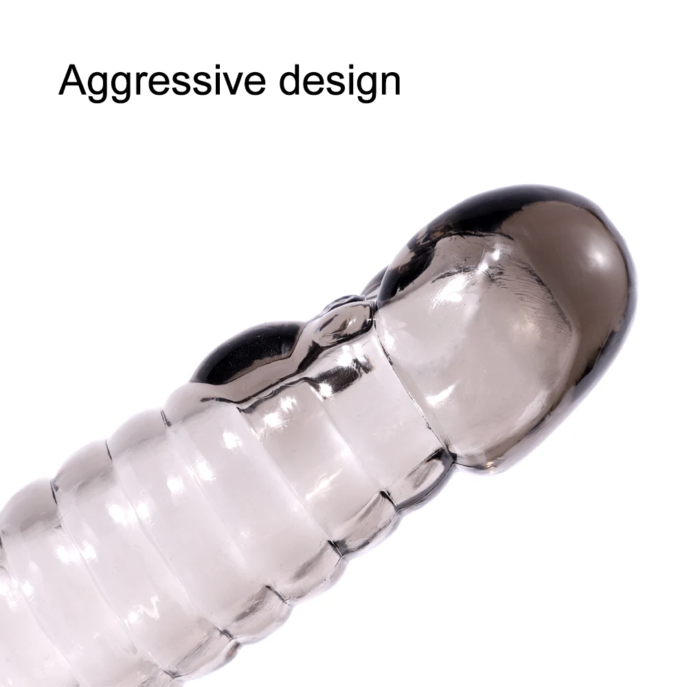 Silicone Reusable Condom Enlargement Penis Sleeve Extender Enhancer Penis Cocks Cover Delay Ejaculation Adult Sex Toys For Men