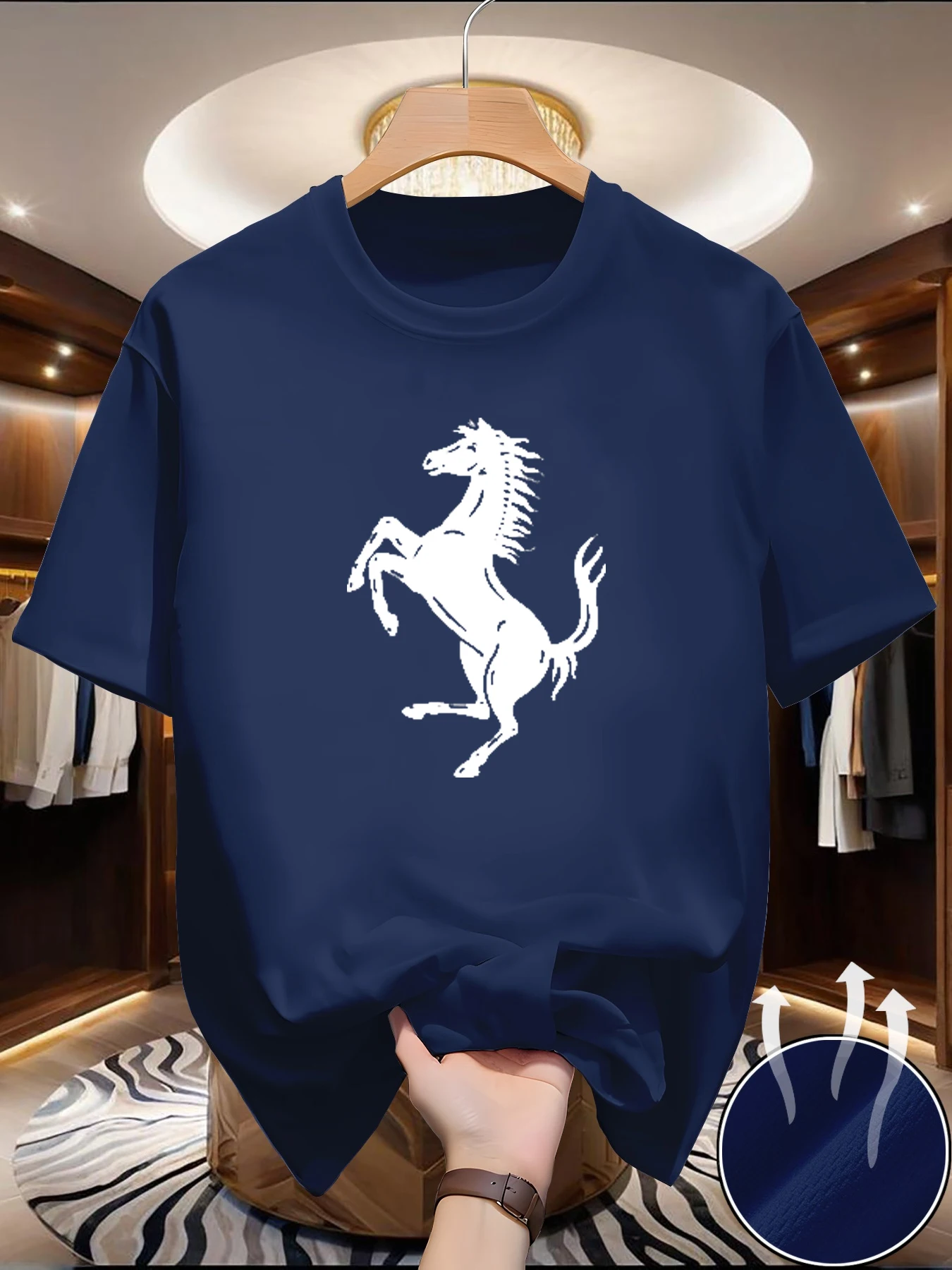2026 Abstract Stallion Family Matching Print T‑Shirt Adults Kids Vintage Horse Graphic Loose Short Sleeve Casual Street Tee