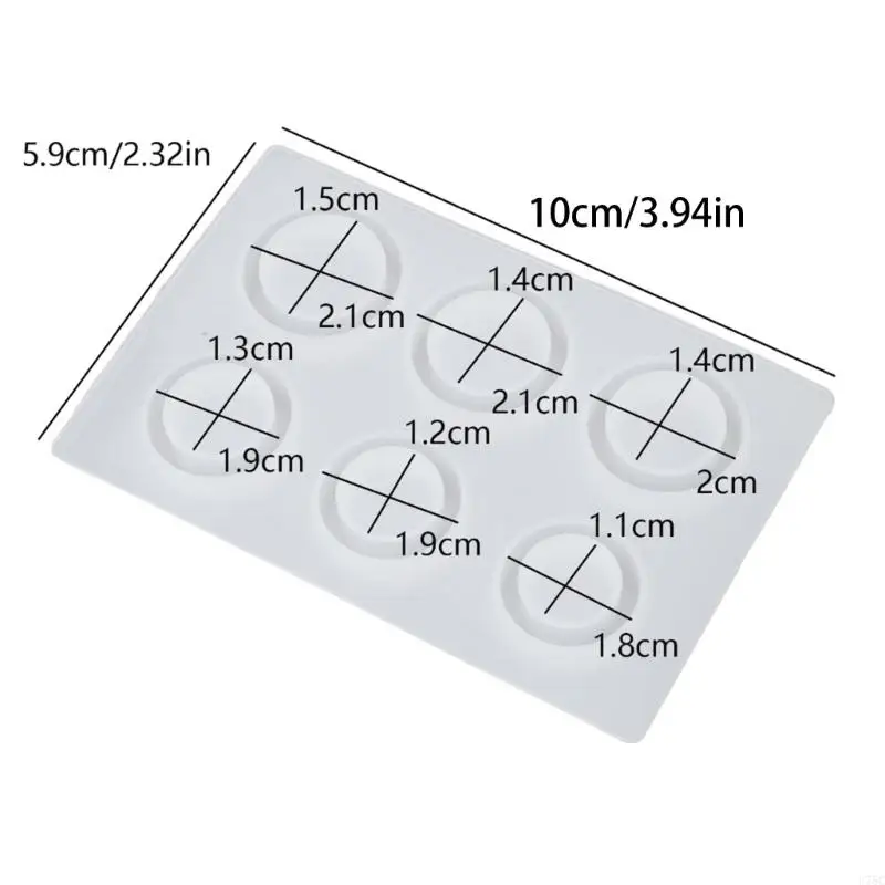 U75C DIY resina epóxi anéis fundição molde molde ambientalmente amigável silicone redondo jóias resina molde para