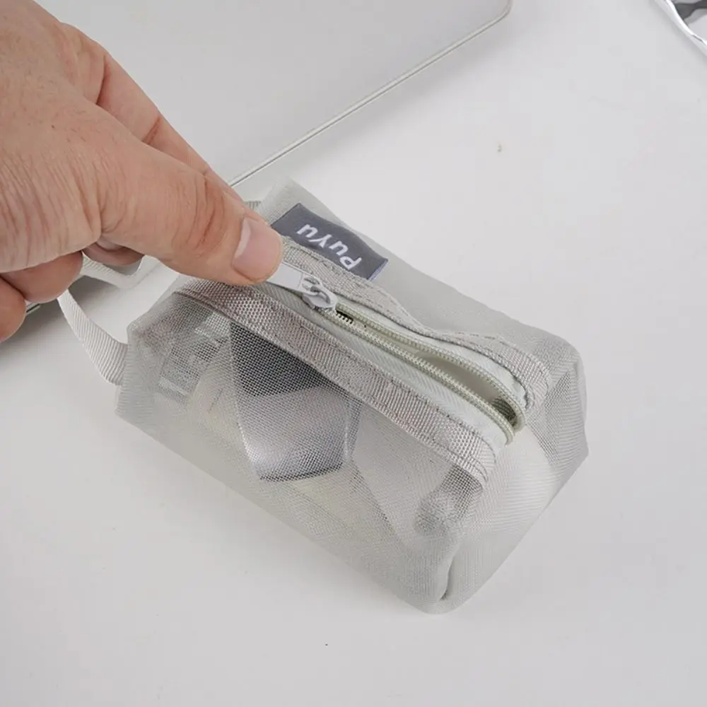 Portable Breathable Square Mesh Storage Pouch Large Capacity Mini Wash Bag Key Bags Lightweight Cosmetic Bag