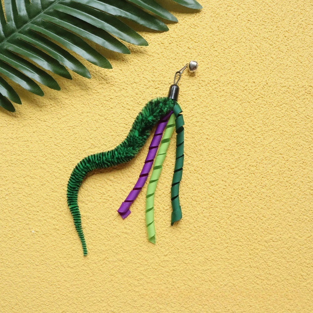 2pcs/4pcs Plush Ball Cloth Strip Cat Toy Teaser Stick for Replace Heads Pet Toys Wand Accessories