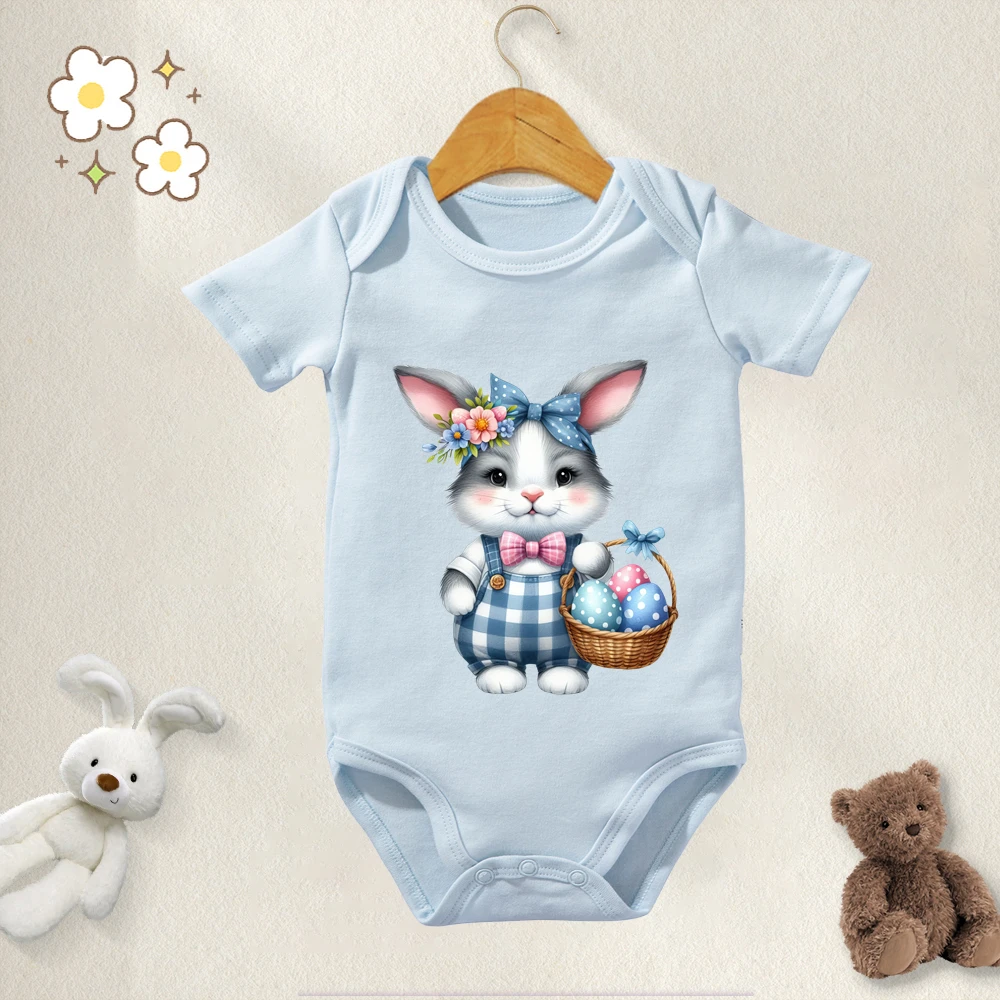 

Детский комбинезон из 100% хлопка, с принтом кролика