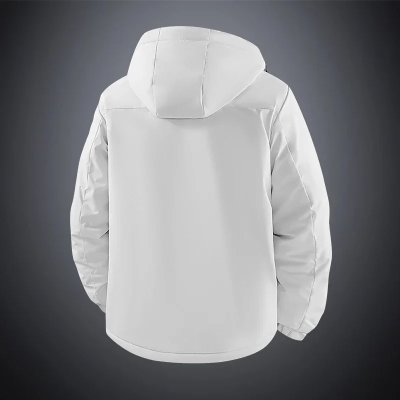 Autumn Winter Men's Outdoor Leisure Thick Warm Jacket Outdoor Running and Fitness Windproof Breathable Cotton Charging Jacket