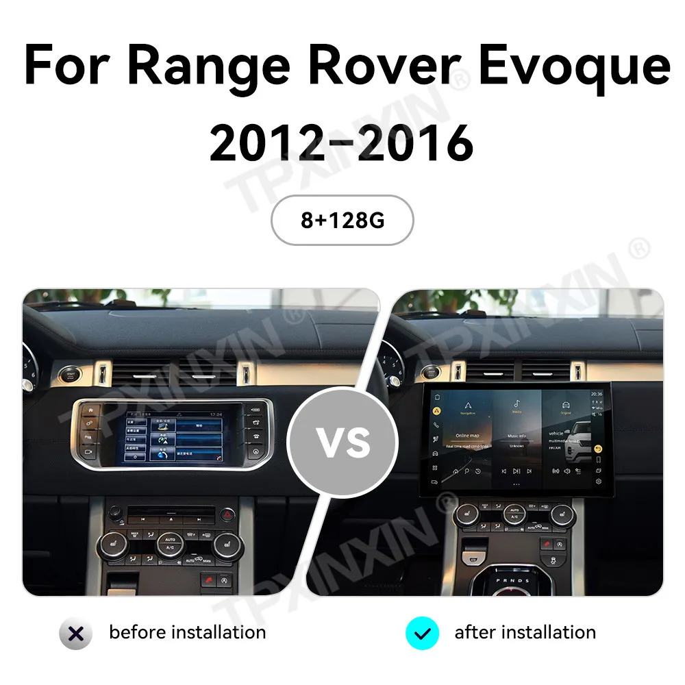 For Land Rover Range Rover Evoque 2011- 2017 Android Car Radio Multimedia Video Player Wireless Carplay Autoradio Stereo Curved