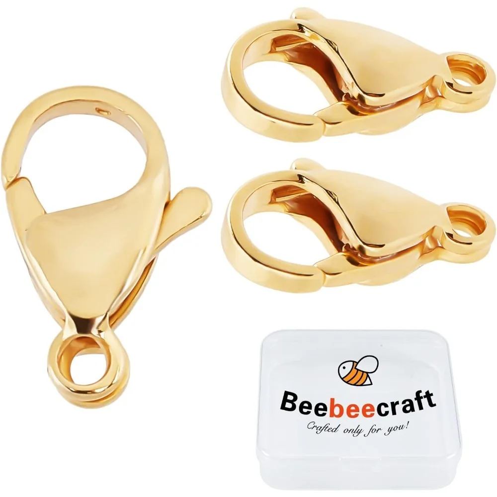 

1 Box 50Pcs 24K Plated Lobster Claw Clasps Jewelry Clasps Connectors for DIY Bracelet Necklace Jewelry Making 0.47 inch